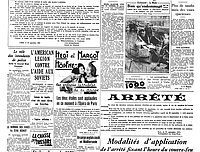 Le Matin du 19 septembre 1941 annonce des mesures de représailles pour faire face à la recrudescence des attentats