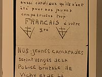 Un tract gaulliste dénonce une police française à la solde d'Hitler.