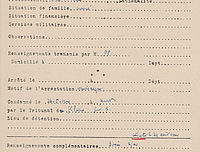 Fiche d'Honoré d'Estienne d'Orves établie par la délégation aux territoires occupées de Vichy à Paris.