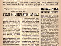 Tract de la Résistance incitant les Français à s’engager dans les formations de « Francs-tireurs et partisans » (FTP).