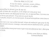 Lettre de Schmul Balbin à "tous les siens"