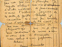 Lettre d'Henri Bannetel à ses amis
