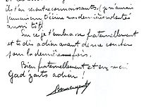 Lettre de Jacques Bonsergent à ses camarades des Arts et Métiers