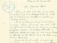 Lettre de Robert Busillet à sa mère