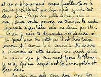 Lettre d'André Cholet à son épouse et à son fils