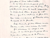 Lettre d'Honoré d'Estienne d'Orves à sa sœur