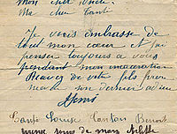 Lettre d'Auguste Daudet à sa mère, à son frère, à sa sœur, à son oncle et à sa tante