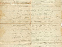 Lettre de Camille Drouvot à sa mère