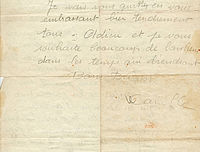 Lettre de Camille Drouvot à sa mère