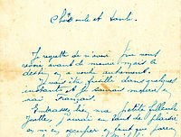 Lettre de Joseph Gauthier à son oncle et sa tante