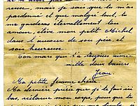Lettre d'Alphonse Heimst à son épouse et son fils