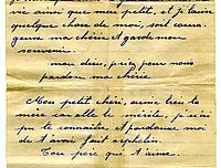 Lettre d'Alphonse Heimst à son épouse et son fils
