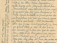 Copie de la lettre de Louis Lagadic à ses parents, frères et sœur