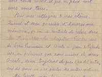 Suite de la lettre de Léonce Laval à son épouse