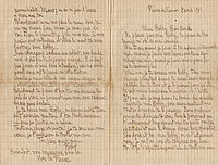 Lettre de Louis-Robert Pelletier à son fils Bobby