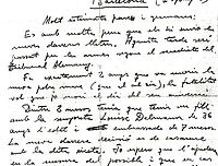 Lettre de Jorge Perearnau Pareto à son père et à ses cousins