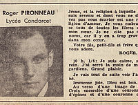 Lettre de Roger Pironneau à ses parents et à son frère