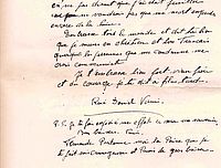 Lettre de René Vernis à son frère