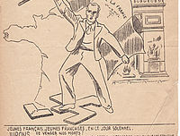 Tract du mouvement « Front national de la jeunesse » en faveur des manifestations du 11 novembre 1941 :