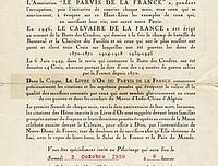 Invitation pour un pèlerinage, le 3 octobre 1959, au Mont-Valérien en mémoire des fusillés